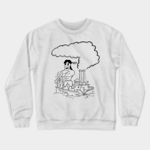 Steamboat Ricky Crewneck Sweatshirt by Foxtrotmadlyart